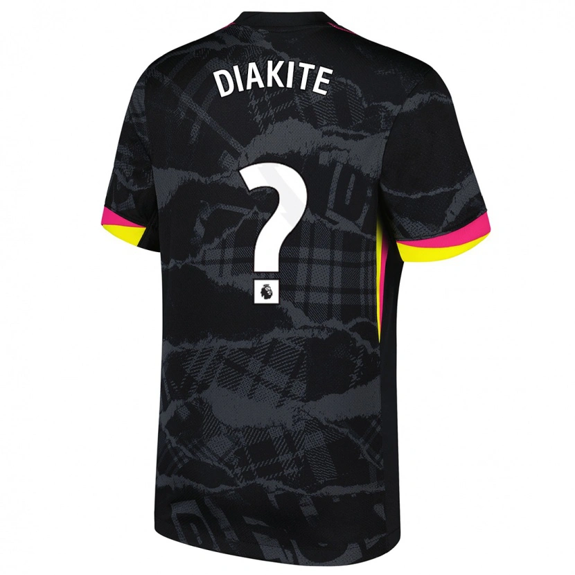 Danxen Męski Calvin Diakite #0 Czarny Różowy Trzeci Komplet Koszulka 2024/25 Koszulki Klubowe