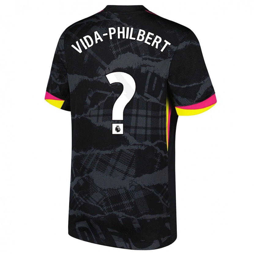 Danxen Męski Joel Vida-Philbert #0 Czarny Różowy Trzeci Komplet Koszulka 2024/25 Koszulki Klubowe