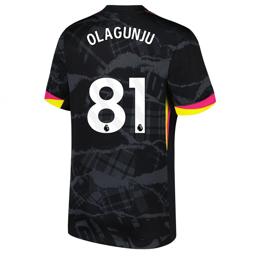 Danxen Męski Saheed Olagunju #81 Czarny Różowy Trzeci Komplet Koszulka 2024/25 Koszulki Klubowe