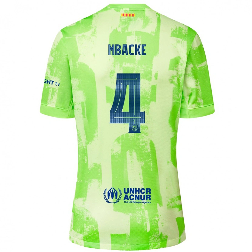 Danxen Męski Mamadou Mbacke #4 Limonkowy Trzeci Komplet Koszulka 2024/25 Koszulki Klubowe