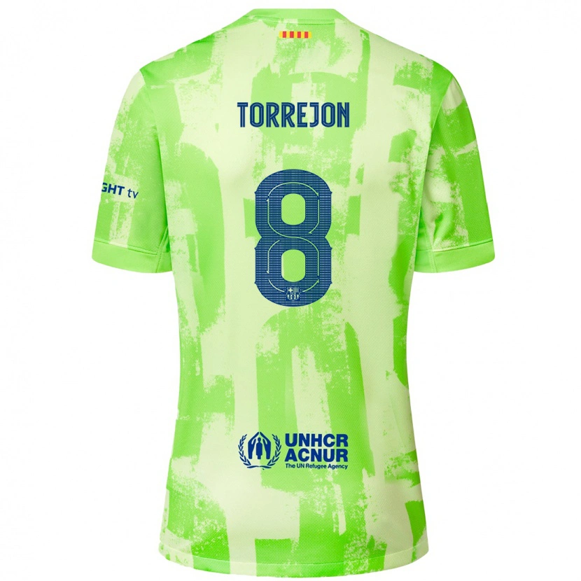 Danxen Męski Marta Torrejón #8 Limonkowy Trzeci Komplet Koszulka 2024/25 Koszulki Klubowe