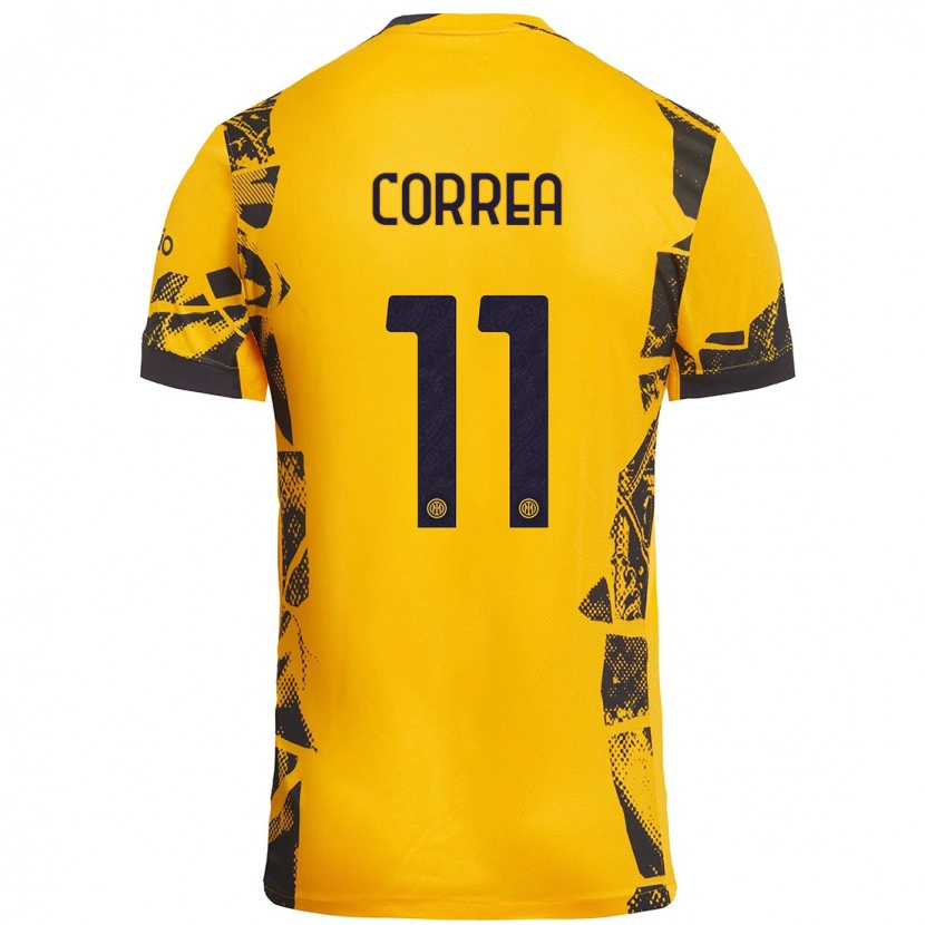 Danxen Męski Joaquín Correa #11 Złoty Czarny Trzeci Komplet Koszulka 2024/25 Koszulki Klubowe