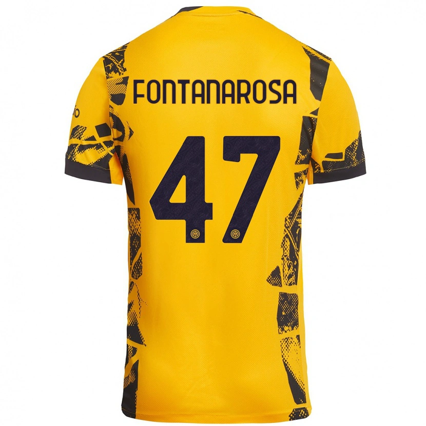 Danxen Męski Alessandro Fontanarosa #47 Złoty Czarny Trzeci Komplet Koszulka 2024/25 Koszulki Klubowe