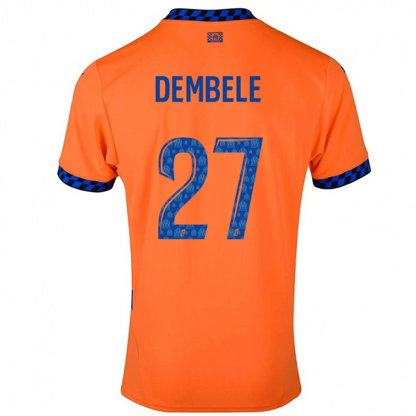 Danxen Męski Coumba Dembélé #27 Pomarańczowy Ciemnoniebieski Trzeci Komplet Koszulka 2024/25 Koszulki Klubowe