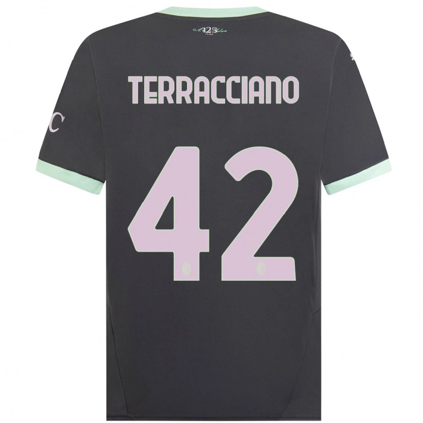Danxen Męski Filippo Terracciano #42 Szary Trzeci Komplet Koszulka 2024/25 Koszulki Klubowe