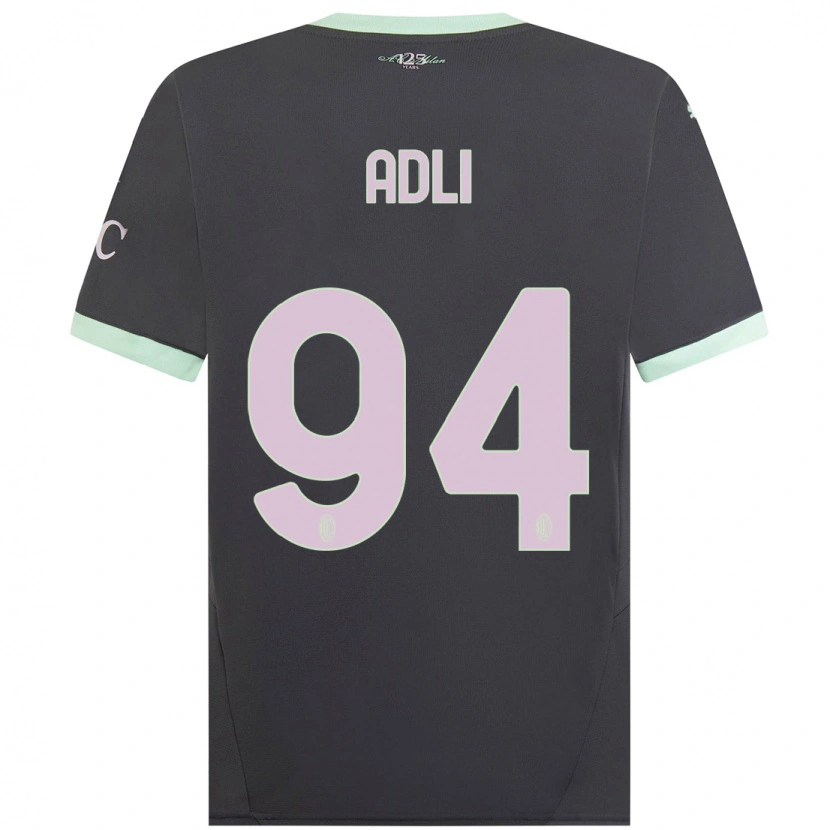 Danxen Męski Yacine Adli #94 Szary Trzeci Komplet Koszulka 2024/25 Koszulki Klubowe