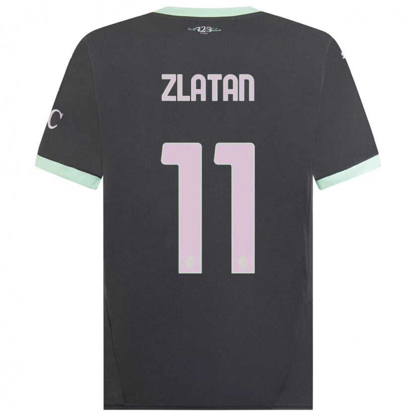 Danxen Męski Zlatan Ibrahimovic #11 Szary Trzeci Komplet Koszulka 2024/25 Koszulki Klubowe