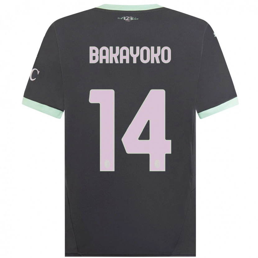 Danxen Męski Tiemoue Bakayoko #14 Szary Trzeci Komplet Koszulka 2024/25 Koszulki Klubowe