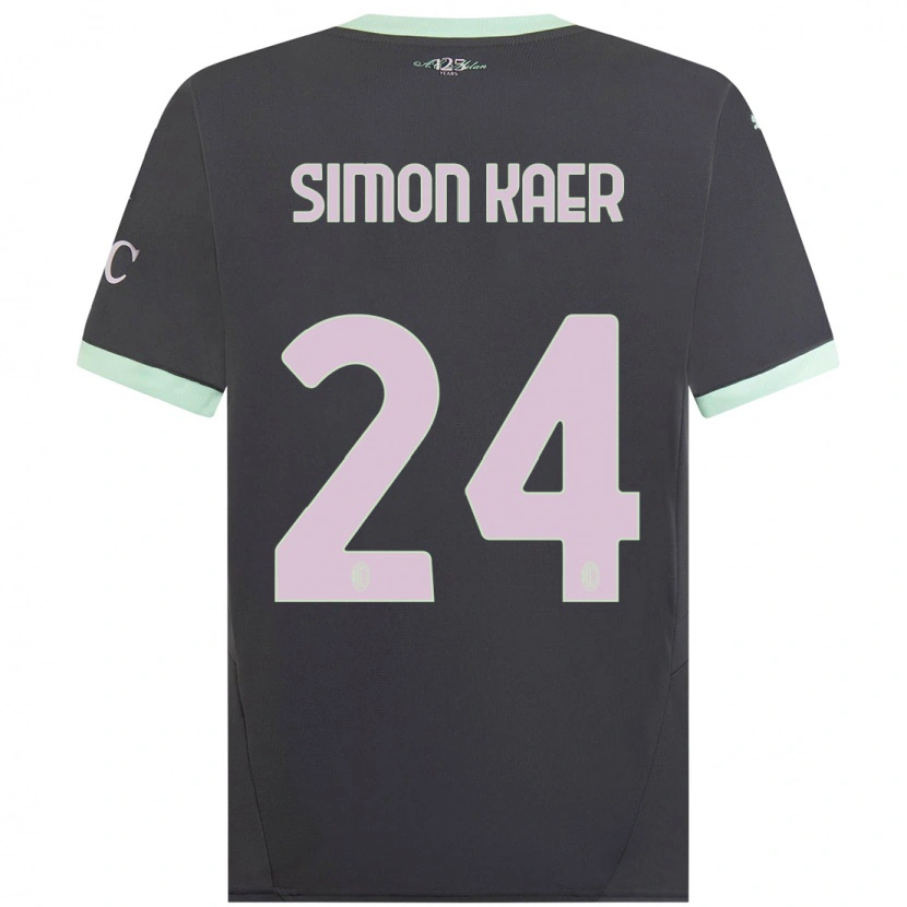 Danxen Męski Simon Kaer #24 Szary Trzeci Komplet Koszulka 2024/25 Koszulki Klubowe
