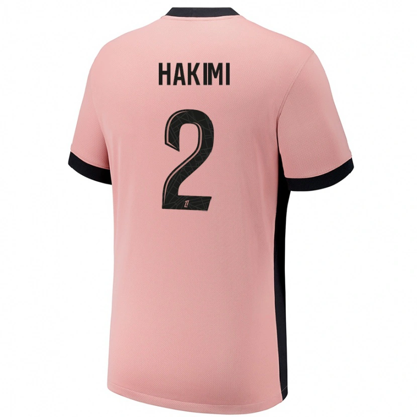 Danxen Męski Achraf Hakimi #2 Rdzawy Róż Trzeci Komplet Koszulka 2024/25 Koszulki Klubowe