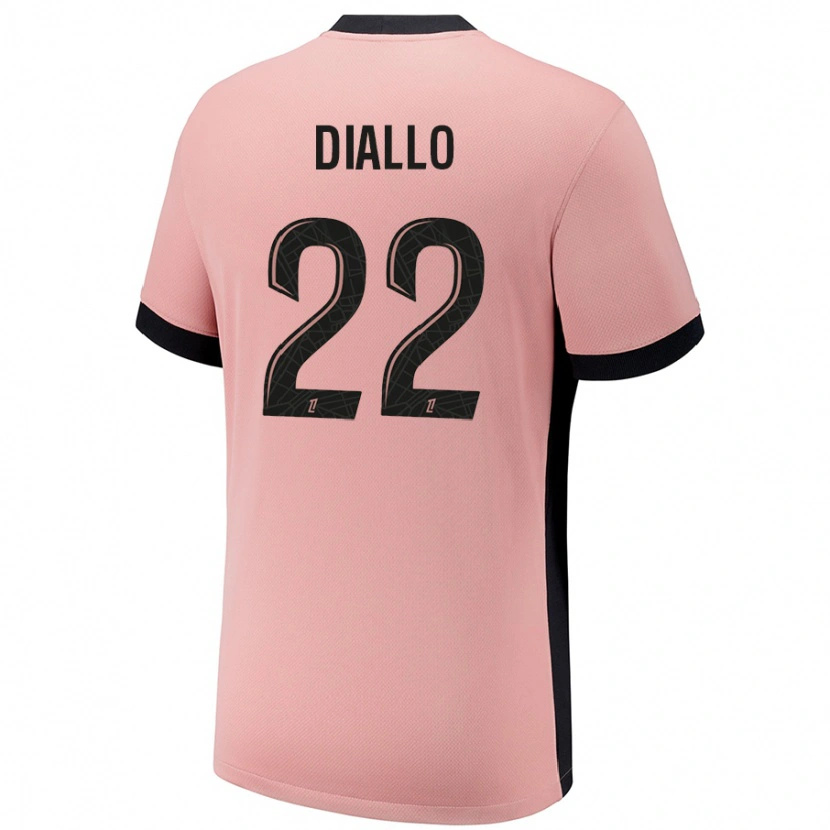 Danxen Męski Abdou Diallo #22 Rdzawy Róż Trzeci Komplet Koszulka 2024/25 Koszulki Klubowe