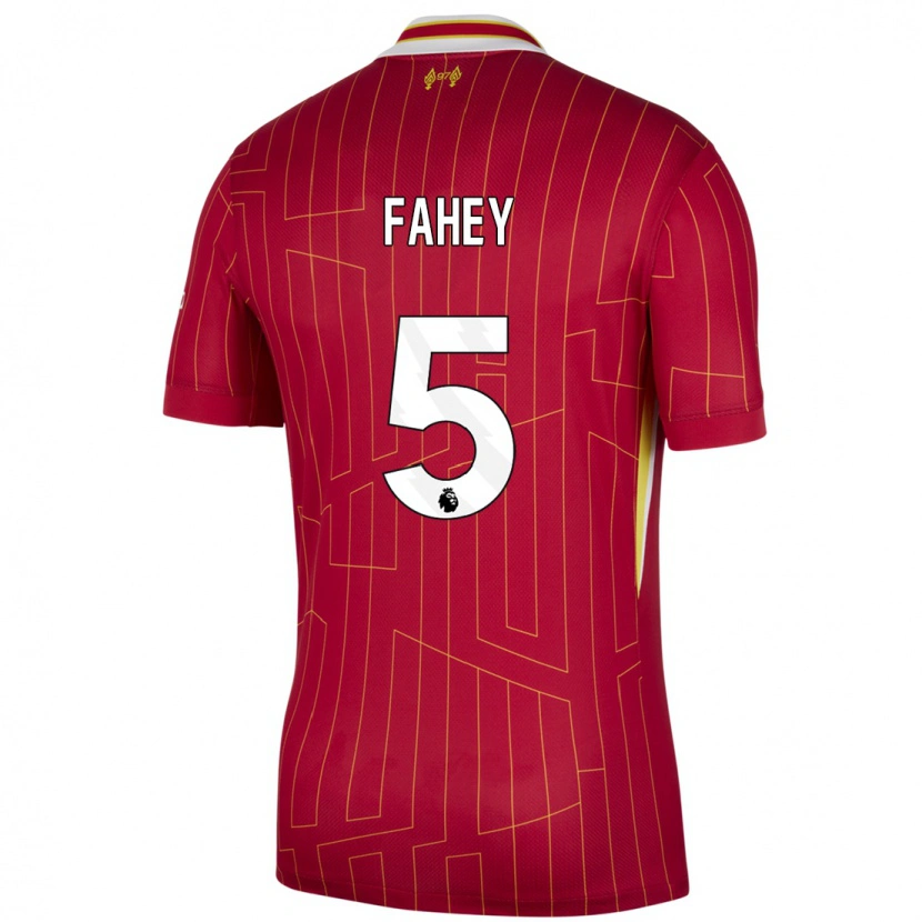 Danxen Kobiety Niamh Fahey #5 Czerwony Żółty Biały Domowa Koszulka 2024/25 Koszulki Klubowe