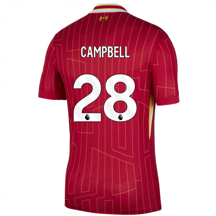 Danxen Kobiety Megan Campbell #28 Czerwony Żółty Biały Domowa Koszulka 2024/25 Koszulki Klubowe