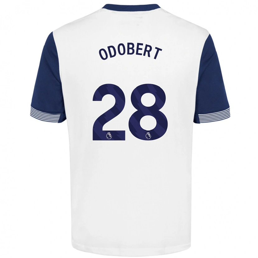 Danxen Kobiety Wilson Odobert #28 Biały Niebieski Domowa Koszulka 2024/25 Koszulki Klubowe