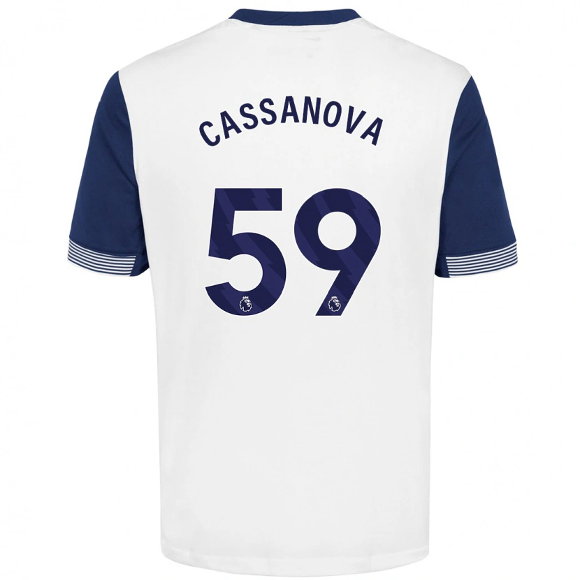 Danxen Kobiety Dante Cassanova #59 Biały Niebieski Domowa Koszulka 2024/25 Koszulki Klubowe