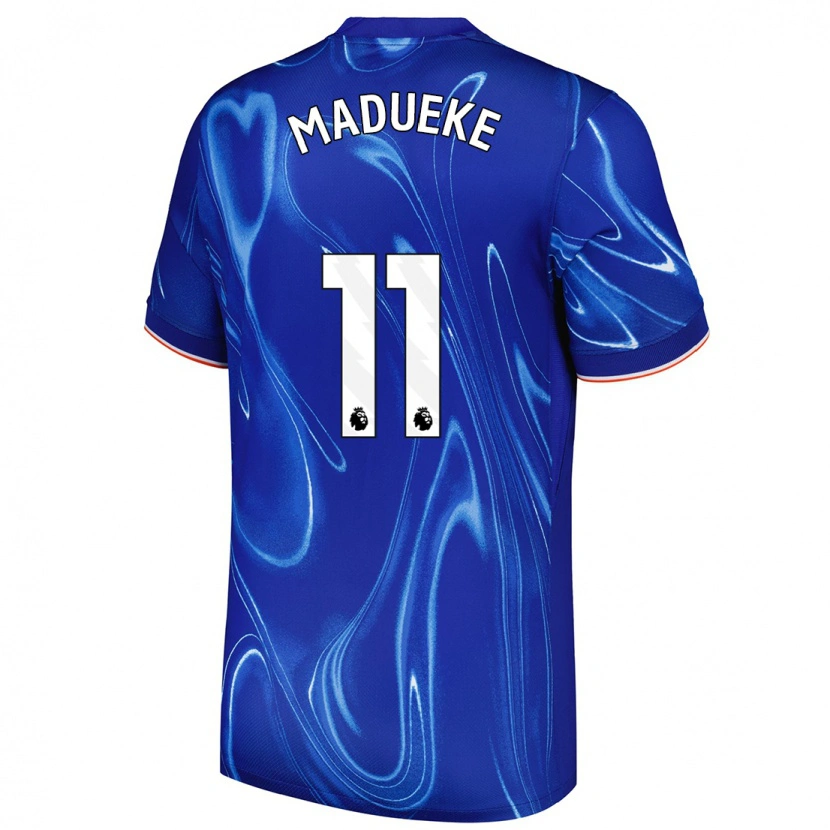 Danxen Kobiety Noni Madueke #11 Niebieski Biały Domowa Koszulka 2024/25 Koszulki Klubowe