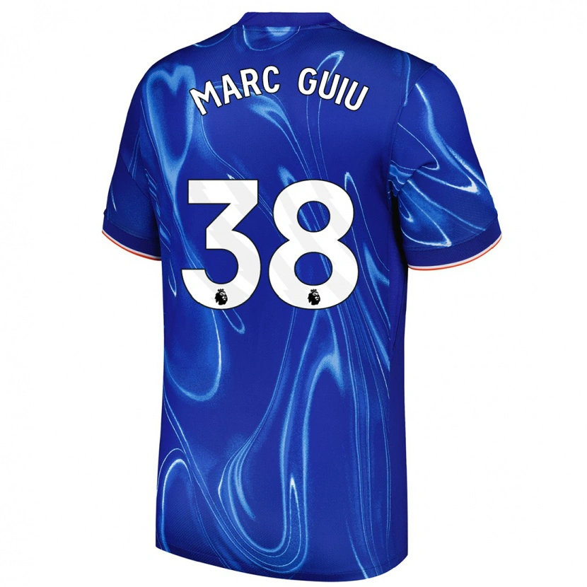 Danxen Kobiety Marc Guiu #38 Niebieski Biały Domowa Koszulka 2024/25 Koszulki Klubowe