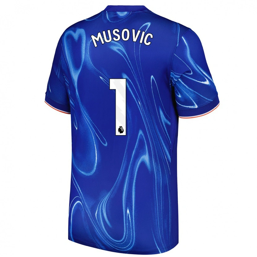 Danxen Kobiety Zećira Mušović #1 Niebieski Biały Domowa Koszulka 2024/25 Koszulki Klubowe