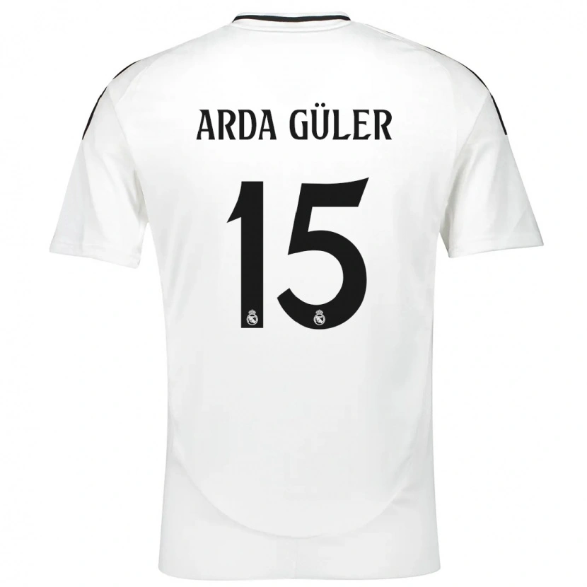 Danxen Kobiety Arda Güler #15 Biały Domowa Koszulka 2024/25 Koszulki Klubowe