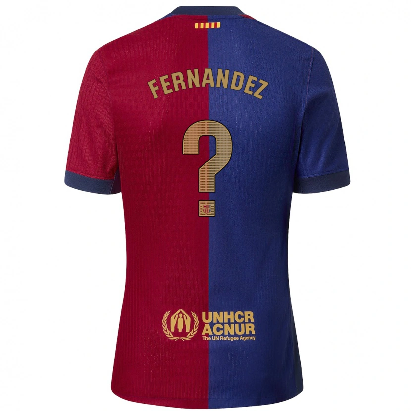 Danxen Kobiety Pedro Fernández #0 Niebieski Czerwony Domowa Koszulka 2024/25 Koszulki Klubowe