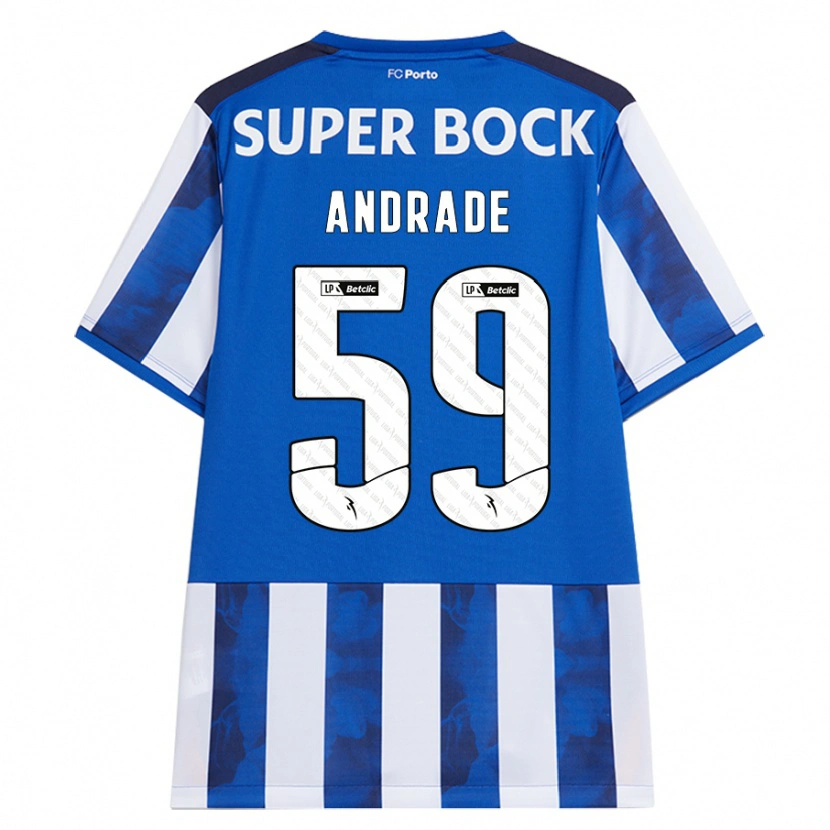 Danxen Kobiety Tiago Andrade #59 Niebieski Biały Domowa Koszulka 2024/25 Koszulki Klubowe
