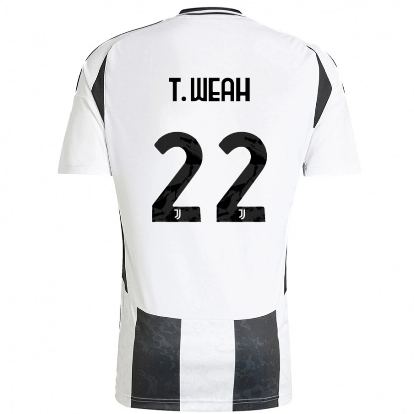 Danxen Kobiety Timothy Weah #22 Biały Czarny Domowa Koszulka 2024/25 Koszulki Klubowe