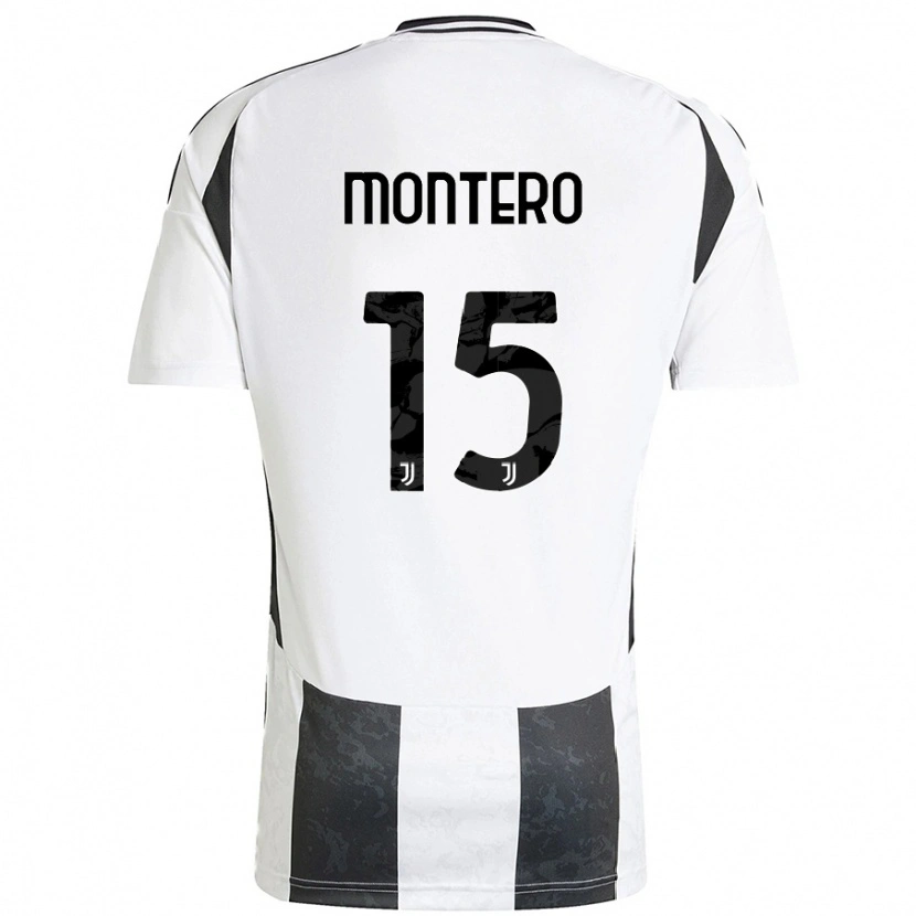 Danxen Kobiety Alfonso Montero #15 Biały Czarny Domowa Koszulka 2024/25 Koszulki Klubowe