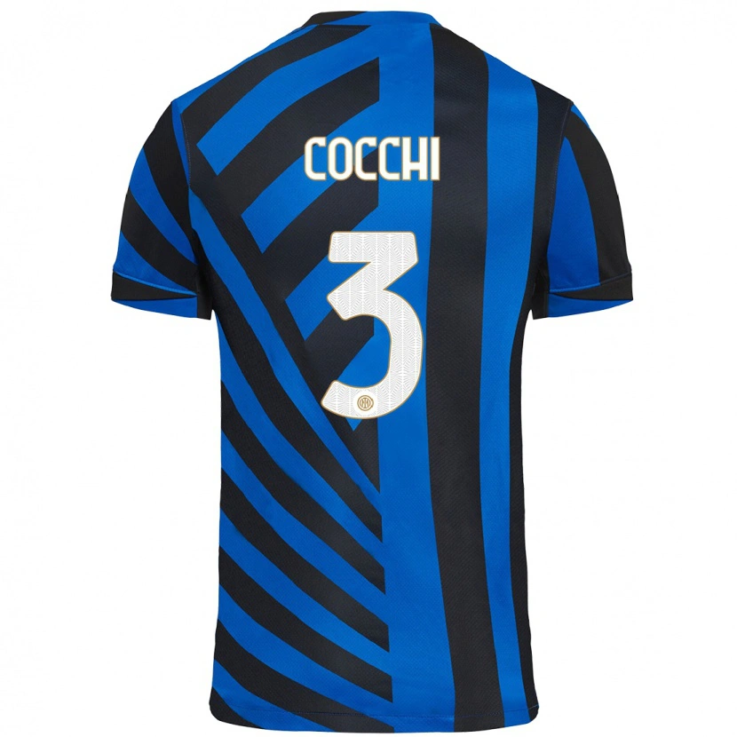 Danxen Kobiety Matteo Cocchi #3 Niebiesko-Czarny Domowa Koszulka 2024/25 Koszulki Klubowe