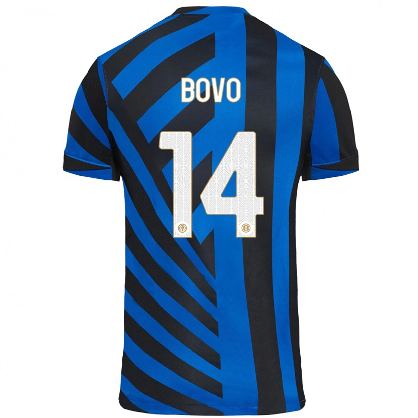 Danxen Kobiety Leonardo Bovo #14 Niebiesko-Czarny Domowa Koszulka 2024/25 Koszulki Klubowe