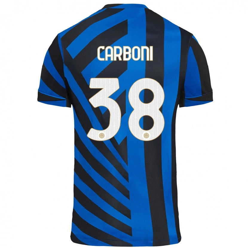 Danxen Kobiety Valentin Carboni #38 Niebiesko-Czarny Domowa Koszulka 2024/25 Koszulki Klubowe