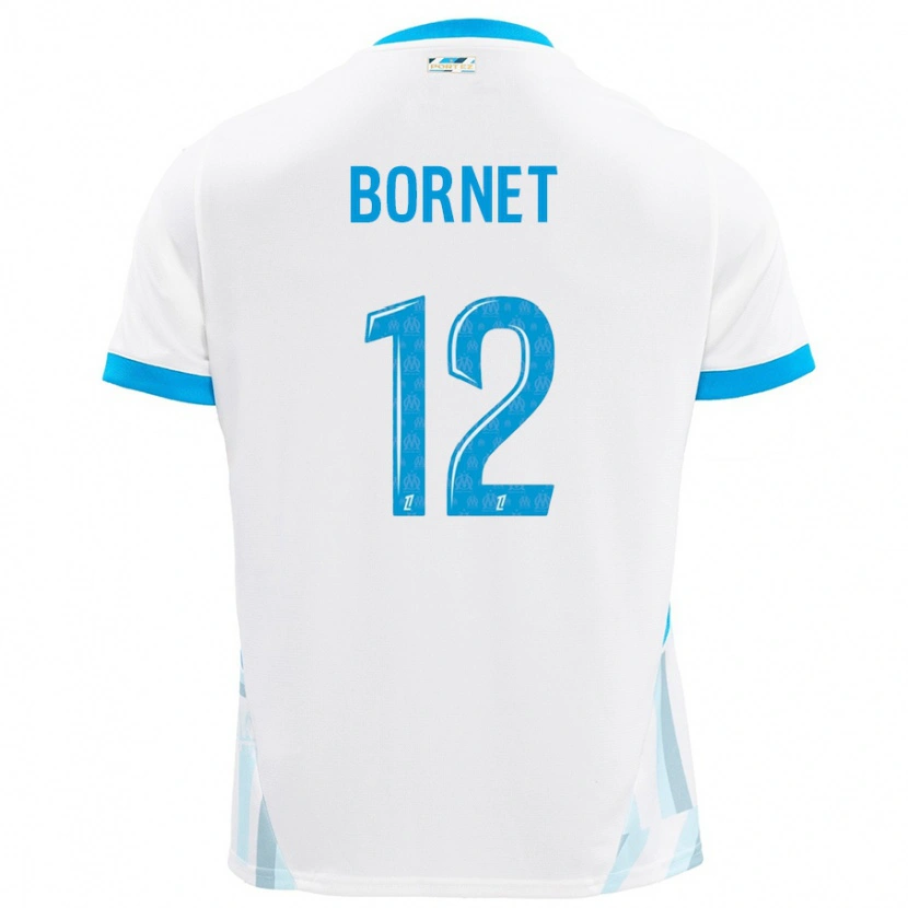 Danxen Kobiety Camille Bornet #12 Biały Błękitny Domowa Koszulka 2024/25 Koszulki Klubowe