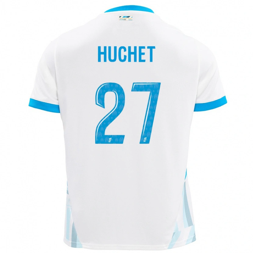 Danxen Kobiety Sarah Huchet #27 Biały Błękitny Domowa Koszulka 2024/25 Koszulki Klubowe