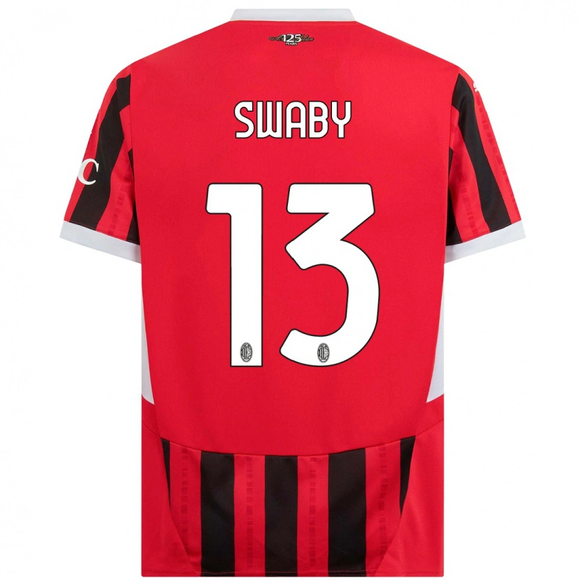 Danxen Kobiety Allyson Swaby #13 Czerwony Czarny Domowa Koszulka 2024/25 Koszulki Klubowe