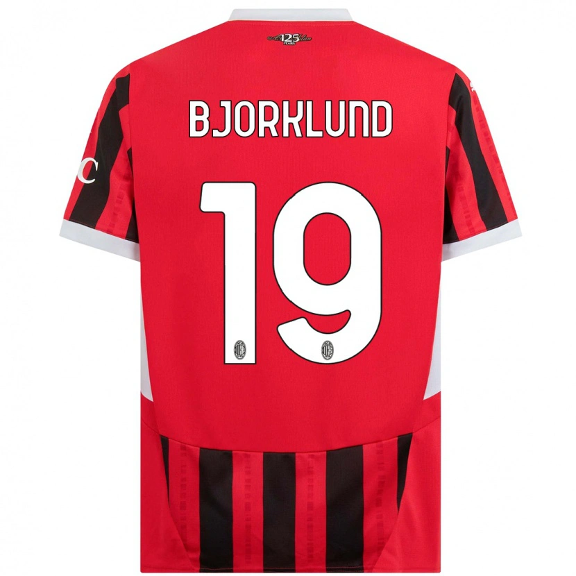 Danxen Kobiety Lukas Bjorklund #19 Czerwony Czarny Domowa Koszulka 2024/25 Koszulki Klubowe