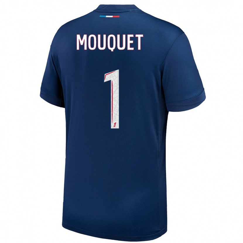 Danxen Kobiety Louis Mouquet #1 Granatowy Biały Domowa Koszulka 2024/25 Koszulki Klubowe