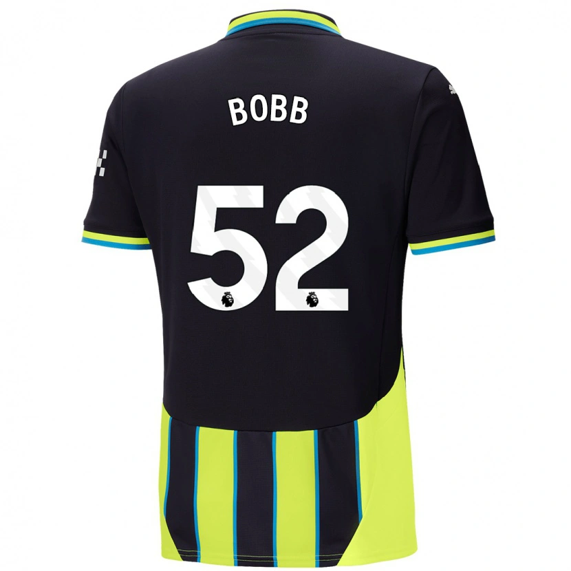 Danxen Kobiety Oscar Bobb #52 Niebieski Żółty Wyjazdowa Koszulka 2024/25 Koszulki Klubowe