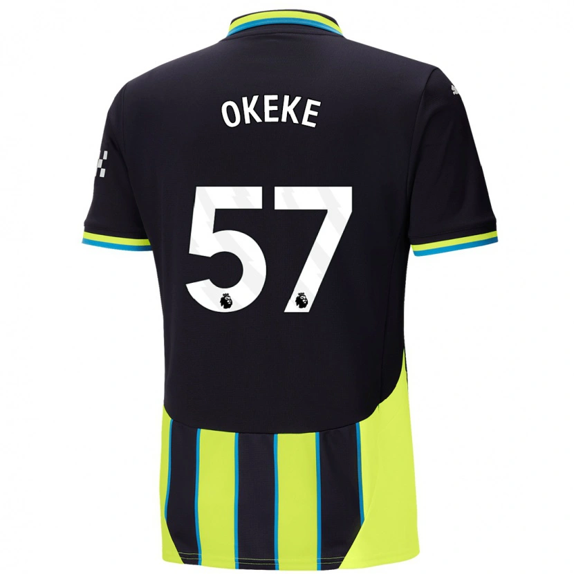 Danxen Kobiety Michael Okeke #57 Niebieski Żółty Wyjazdowa Koszulka 2024/25 Koszulki Klubowe