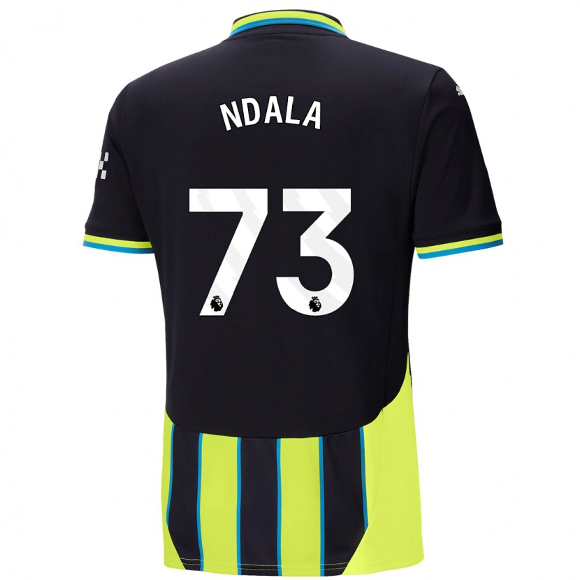 Danxen Kobiety Joel Ndala #73 Niebieski Żółty Wyjazdowa Koszulka 2024/25 Koszulki Klubowe