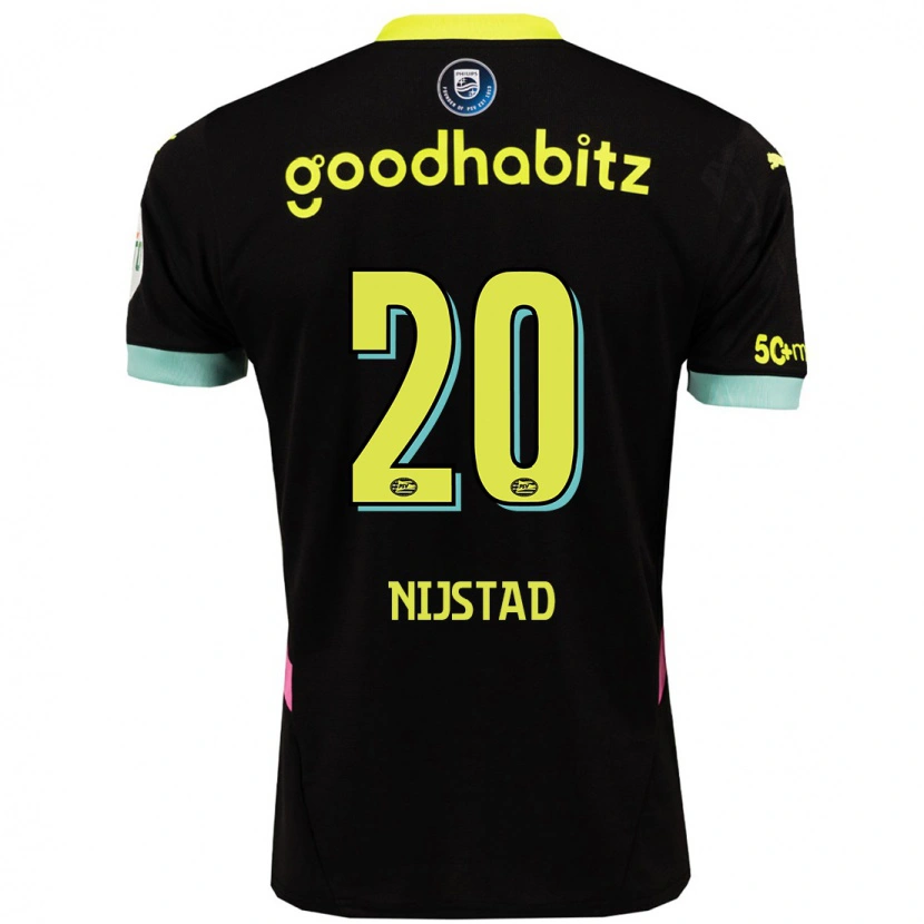 Danxen Kobiety Nina Nijstad #20 Czarny Żółty Wyjazdowa Koszulka 2024/25 Koszulki Klubowe
