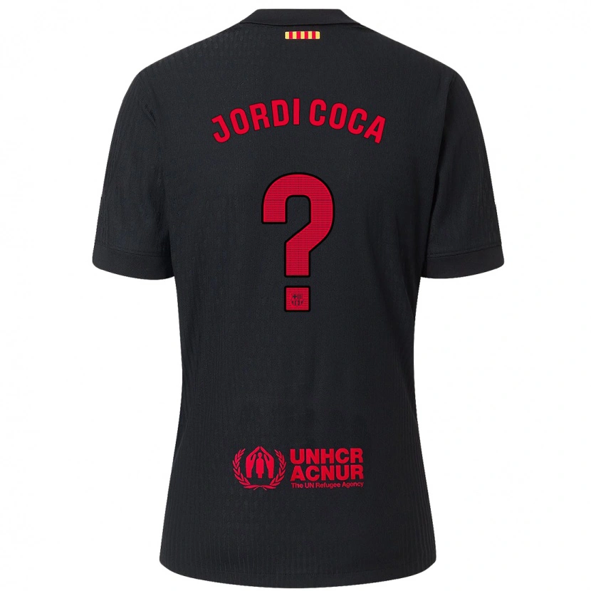 Danxen Kobiety Jordi Coca #0 Czarny Czerwony Wyjazdowa Koszulka 2024/25 Koszulki Klubowe