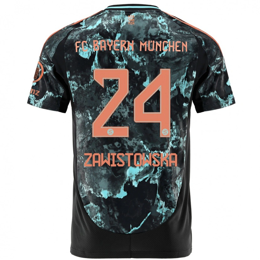 Danxen Kobiety Weronika Zawistowska #24 Czarny Wyjazdowa Koszulka 2024/25 Koszulki Klubowe