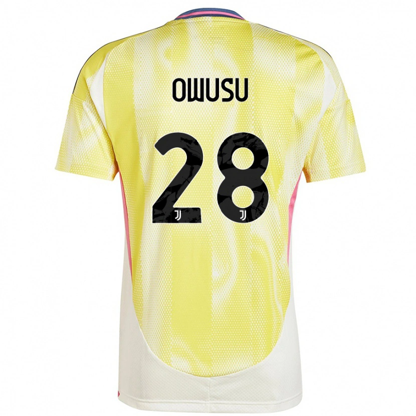 Danxen Kobiety Augusto Owusu #28 Żółty Słoneczny Wyjazdowa Koszulka 2024/25 Koszulki Klubowe