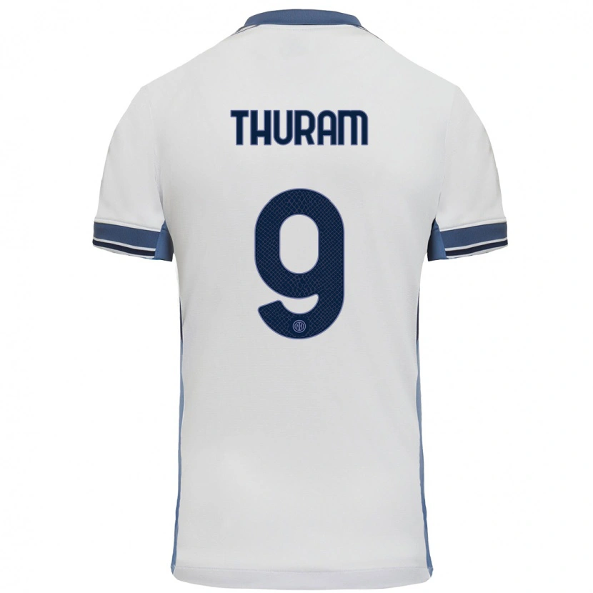 Danxen Kobiety Marcus Thuram #9 Biały Szary Wyjazdowa Koszulka 2024/25 Koszulki Klubowe