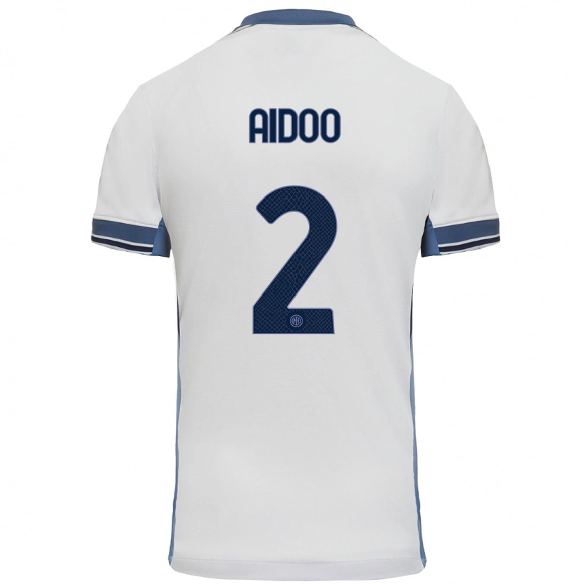 Danxen Kobiety Mike Aidoo #2 Biały Szary Wyjazdowa Koszulka 2024/25 Koszulki Klubowe
