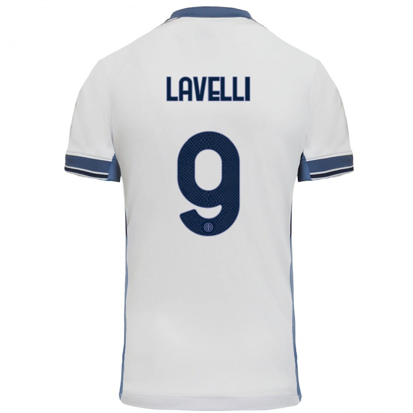Danxen Kobiety Matteo Lavelli #9 Biały Szary Wyjazdowa Koszulka 2024/25 Koszulki Klubowe
