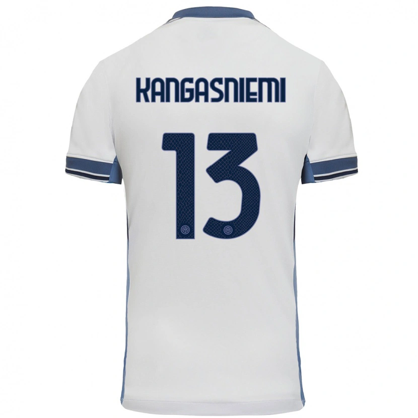 Danxen Kobiety Ilari Kangasniemi #13 Biały Szary Wyjazdowa Koszulka 2024/25 Koszulki Klubowe