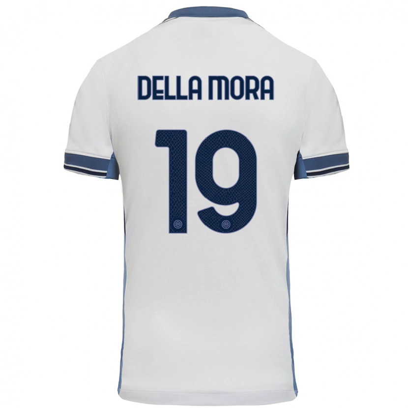 Danxen Kobiety Tommaso Della Mora #19 Biały Szary Wyjazdowa Koszulka 2024/25 Koszulki Klubowe