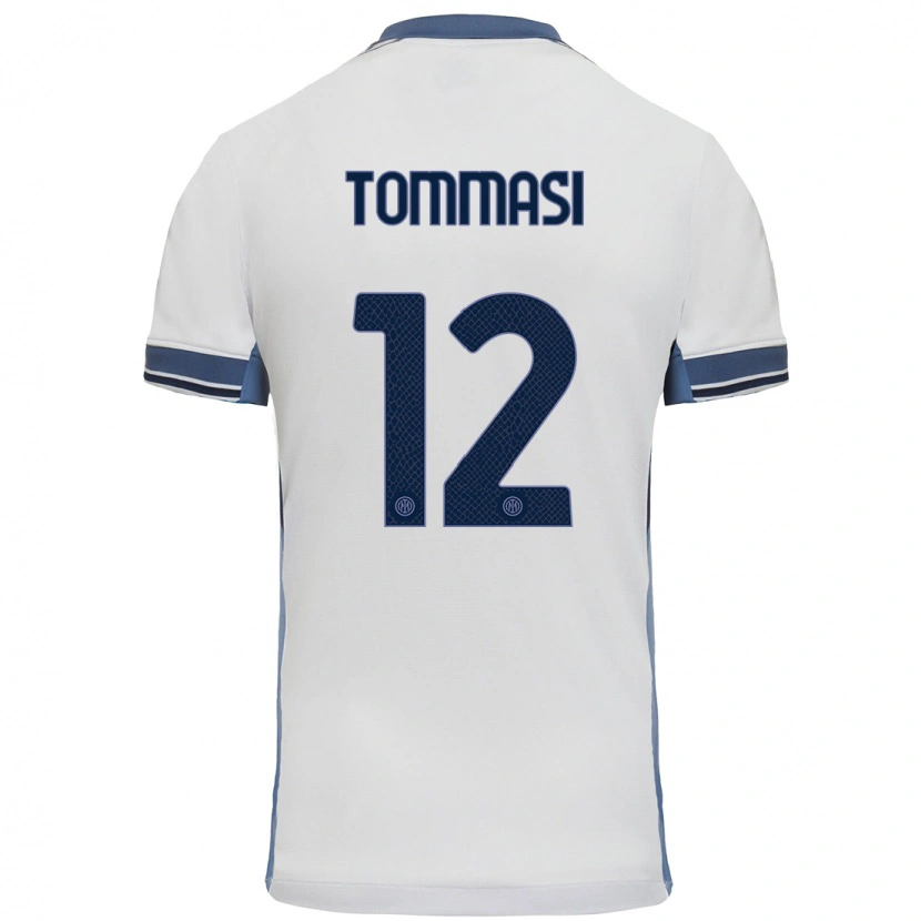 Danxen Kobiety Francesco Tommasi #12 Biały Szary Wyjazdowa Koszulka 2024/25 Koszulki Klubowe