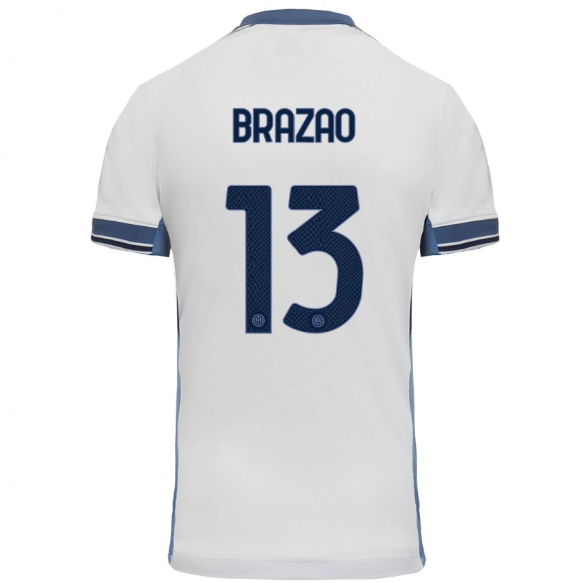 Danxen Kobiety Gabriel Brazao #13 Biały Szary Wyjazdowa Koszulka 2024/25 Koszulki Klubowe