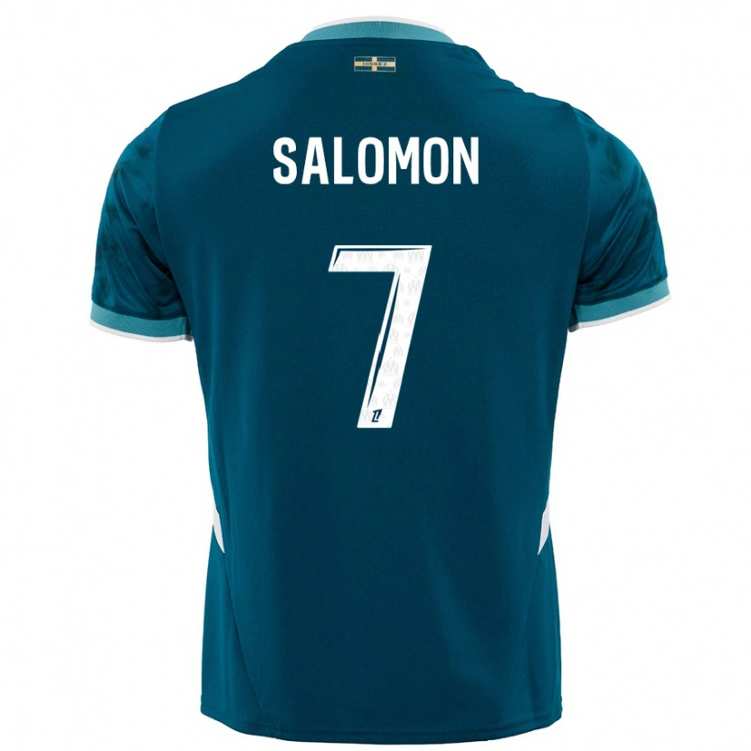 Danxen Kobiety Maëva Salomon #7 Turkusowy Niebieski Wyjazdowa Koszulka 2024/25 Koszulki Klubowe